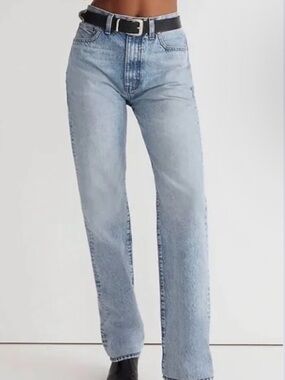 Madewell Straight-Leg High-Rise Light Blue Jeans